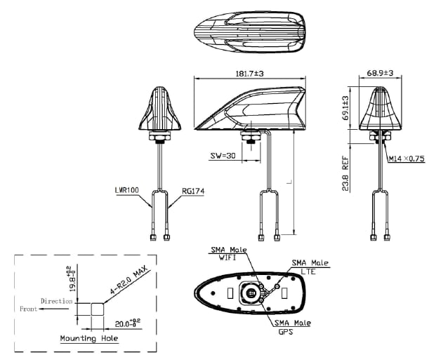Abracon AECS1806C03Z Automotive-Grade Combo Antenna